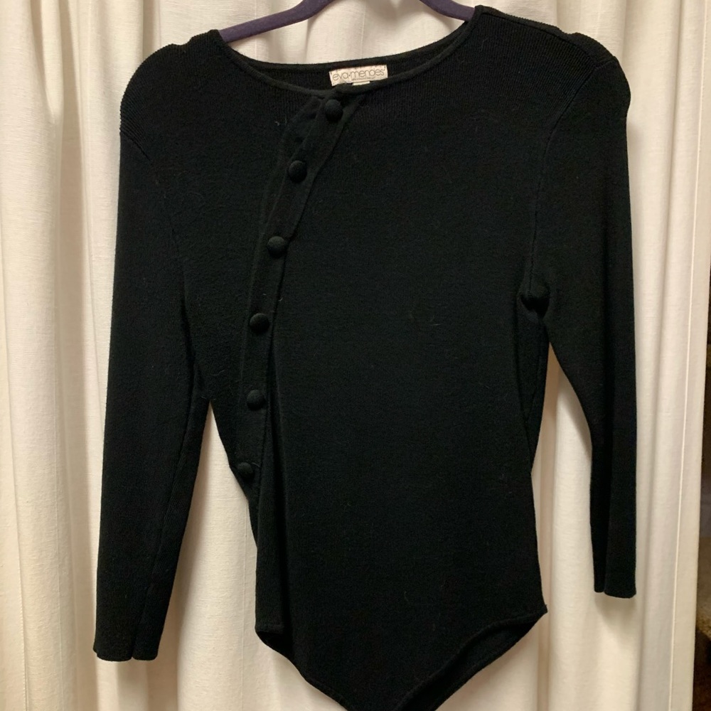 Eva Mendez button detail sweater body suit